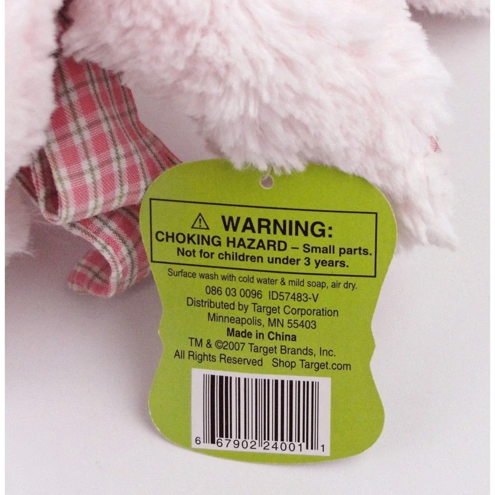 Animal Adventure Pig Plush Pink Plaid Bow Feet 11 Inch 2007 Target Stuffed New